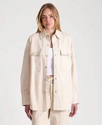 Avec Les Filles Women's Collared Oversized Shirt