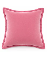 Vibhsa Soft Plaid Blue Textured Velvet Flange Decorative Pillow, 20" x 20"