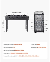 Mecale 48 Inch Foosball Table with Score Keeper and Cup Holders