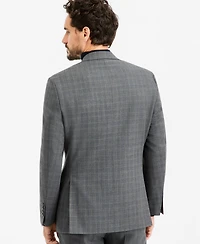 Tallia Men's Classic-Fit Gray & Blue Check Suit Separate Jacket