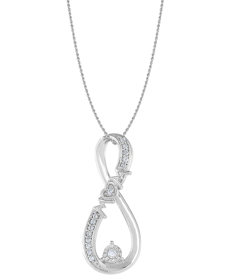 Diamond Mom Pendant Necklace (1/10 ct. t.w.) in 10k White Gold
