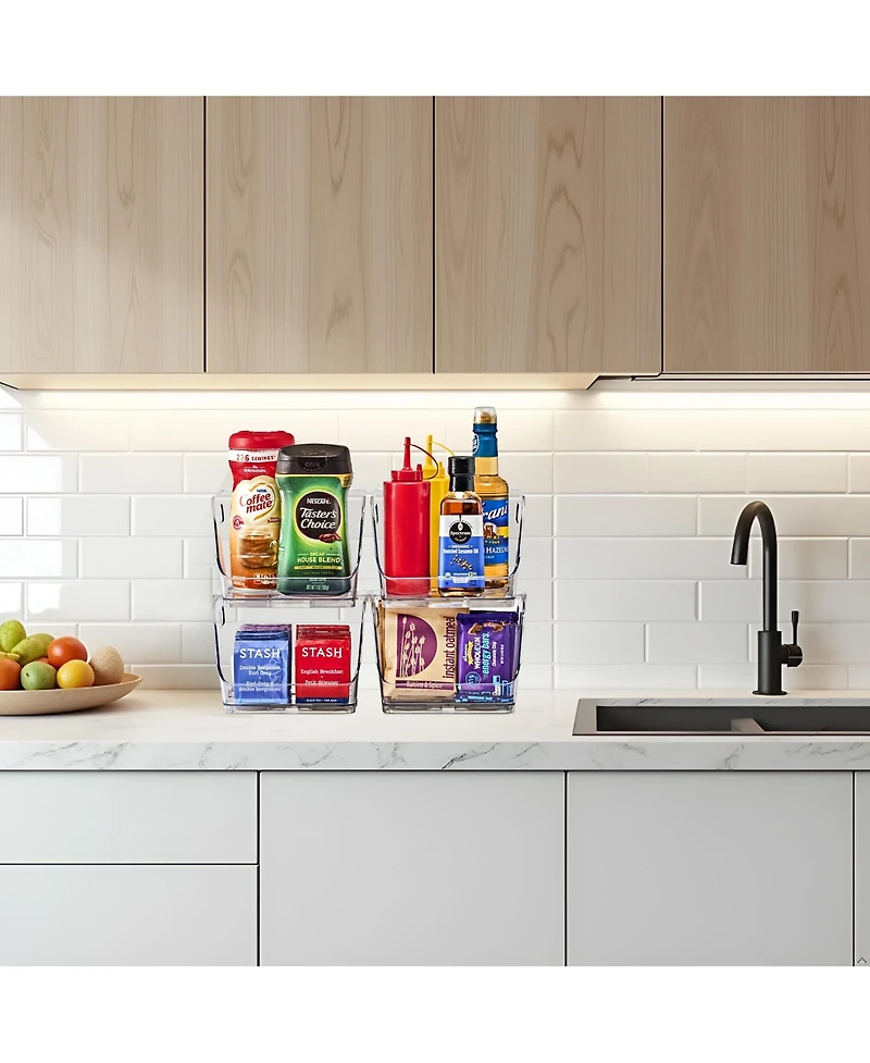 Sorbus Square Stackable Open Front Storage Bins - For Pantry