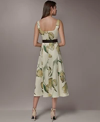 Donna Karan New York Petite Square-Neck Printed Dress