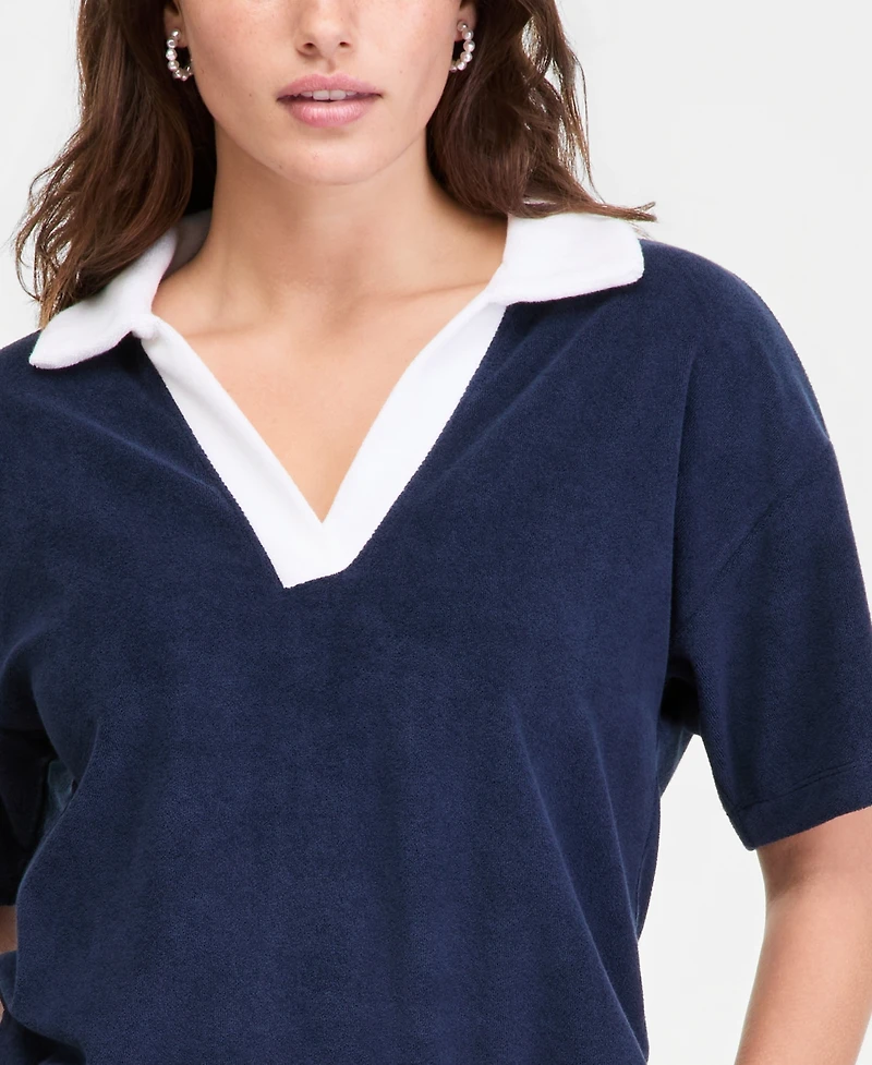 On 34th Women's Knit Terry Polo Top, Macy's Exclusive