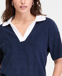 On 34th Women's Knit Terry Polo Top, Macy's Exclusive