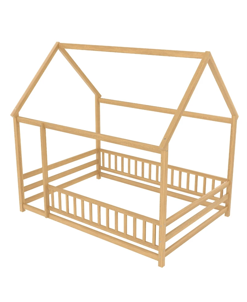 flynama Wooden Floor Bed House Roof Frame Fence Guardrails