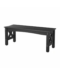 Gouun 44.5-Inch Weatherproof Plastic Outdoor Bench with Adjustable Feet
