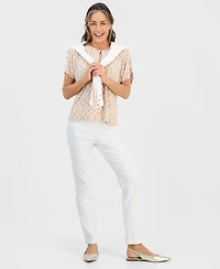 Jm Collection Petite Printed Keyhole Split-Sleeve Top, Macy's Exclusive