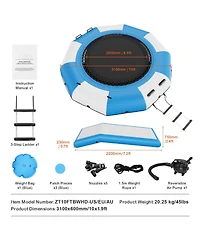 Mecale Inflatable Water Bouncer with Slide, Ladder and Air Pump