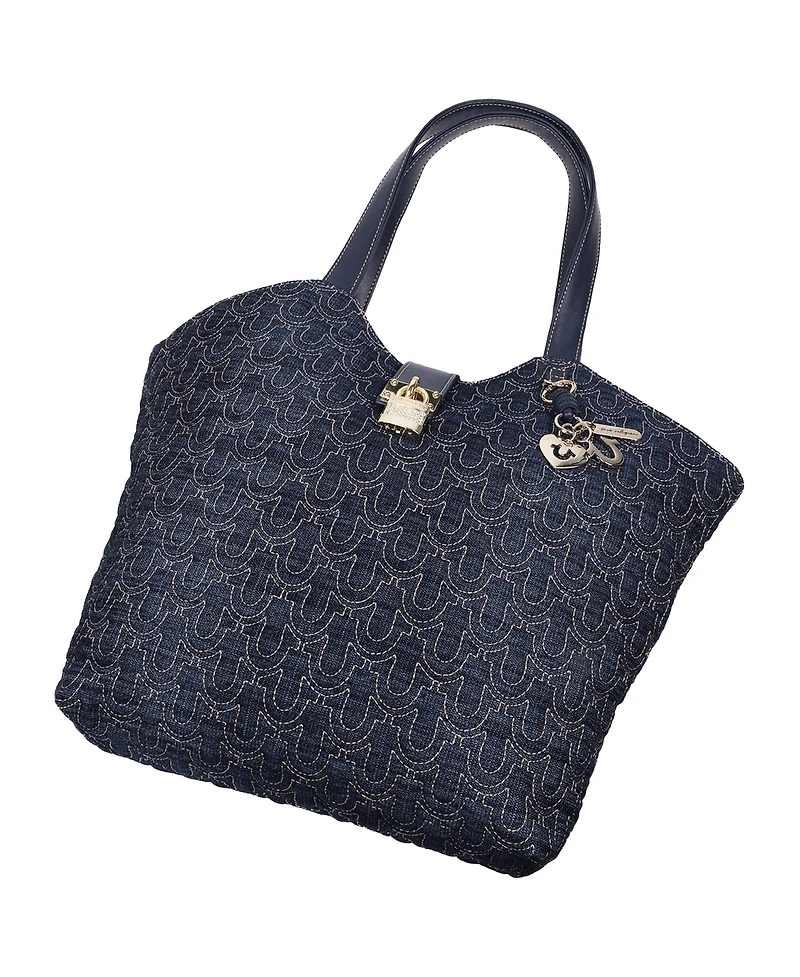True Religion Horseshoe Denim Charm Tote