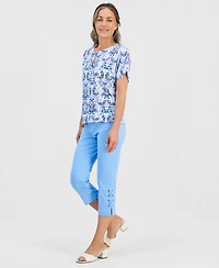 Jm Collection Petite Luca Paisley Keyhole Top, Macy's Exclusive