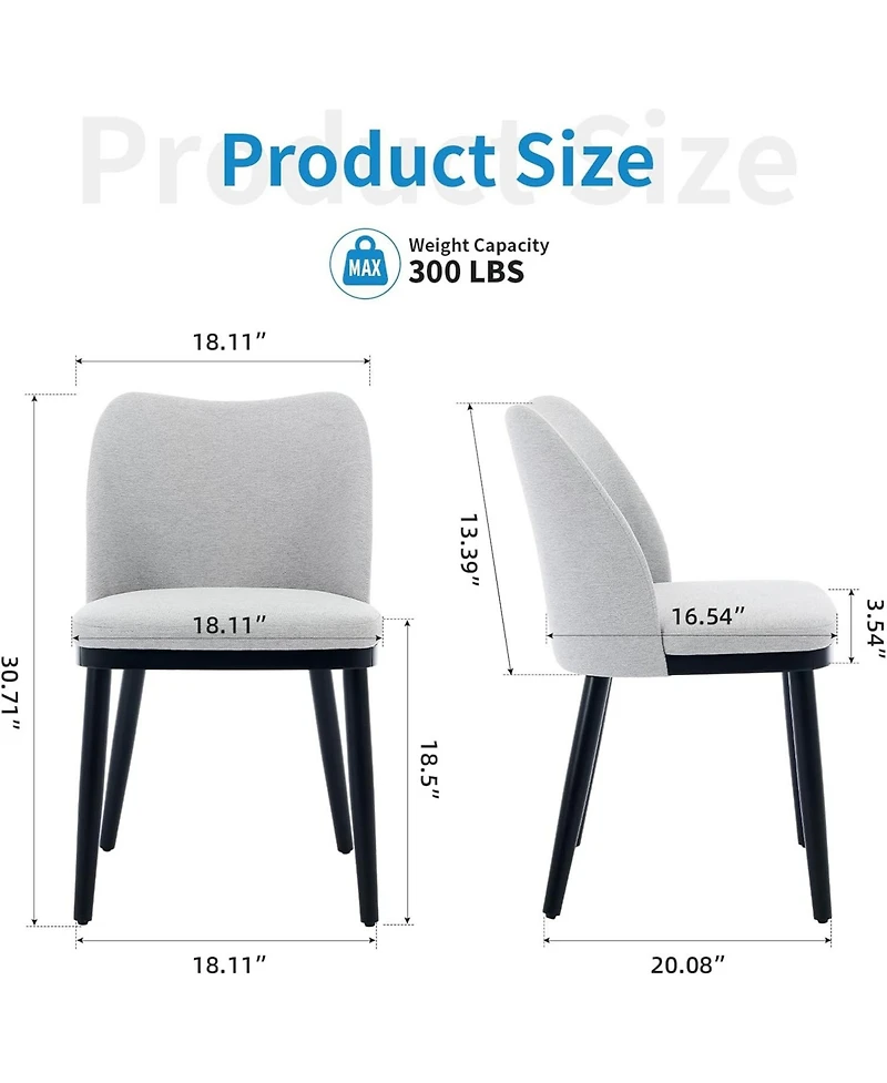 gaomon Dining Chairs Set of 6,Upholstered Dining Room Side Chairs,Chair for Dining with Padded Seat and Wood Legs,Modern Dining Chair for Restaurant