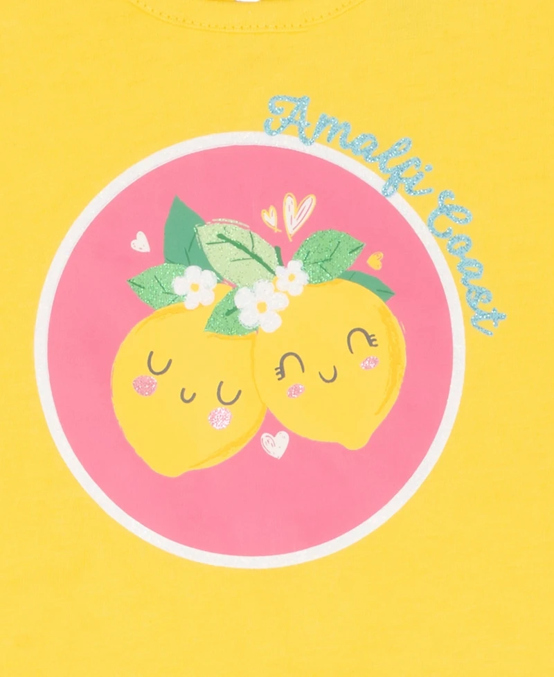 Rare Edition Baby Girls' Lemon Applique Top and Print Shorts, 4-Piece Set