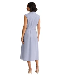 Jones New York Women's Sleeveless Collared Cotton Shirtdress