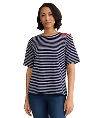 Jones New York Women's Short-Sleeve Crewneck Top