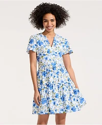 Lands' End Women's Cotton Jersey Tiered Mini Dress