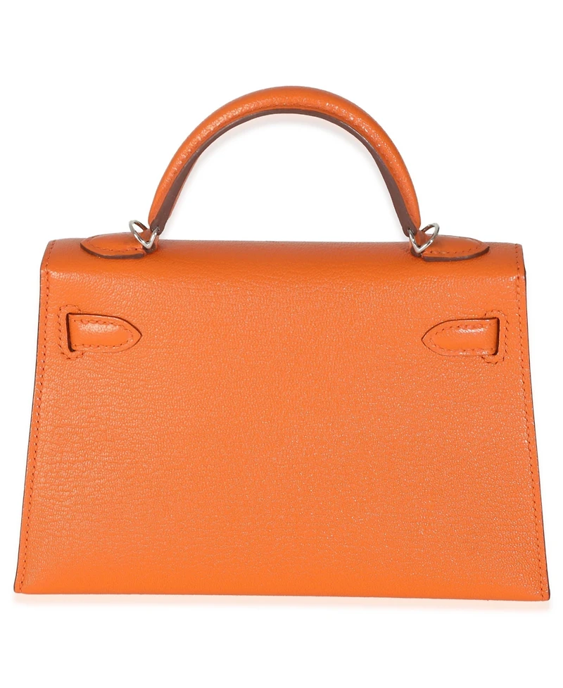 Pre-Owned Hermes Feu Terre Battue Verso Mysore Chevre Sellier Mini Kelly 20 Ii Phw