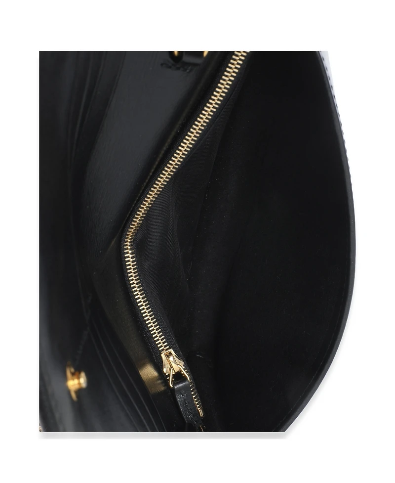 Pre-Owned Gucci Black Azalea Calfskin Horsebit 1955 Wallet On Chain