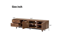 sumyeg 78 inch Modern Cabinet Tv Stand with Deep Drawers & Cable Management, Soft-Closing Hinges