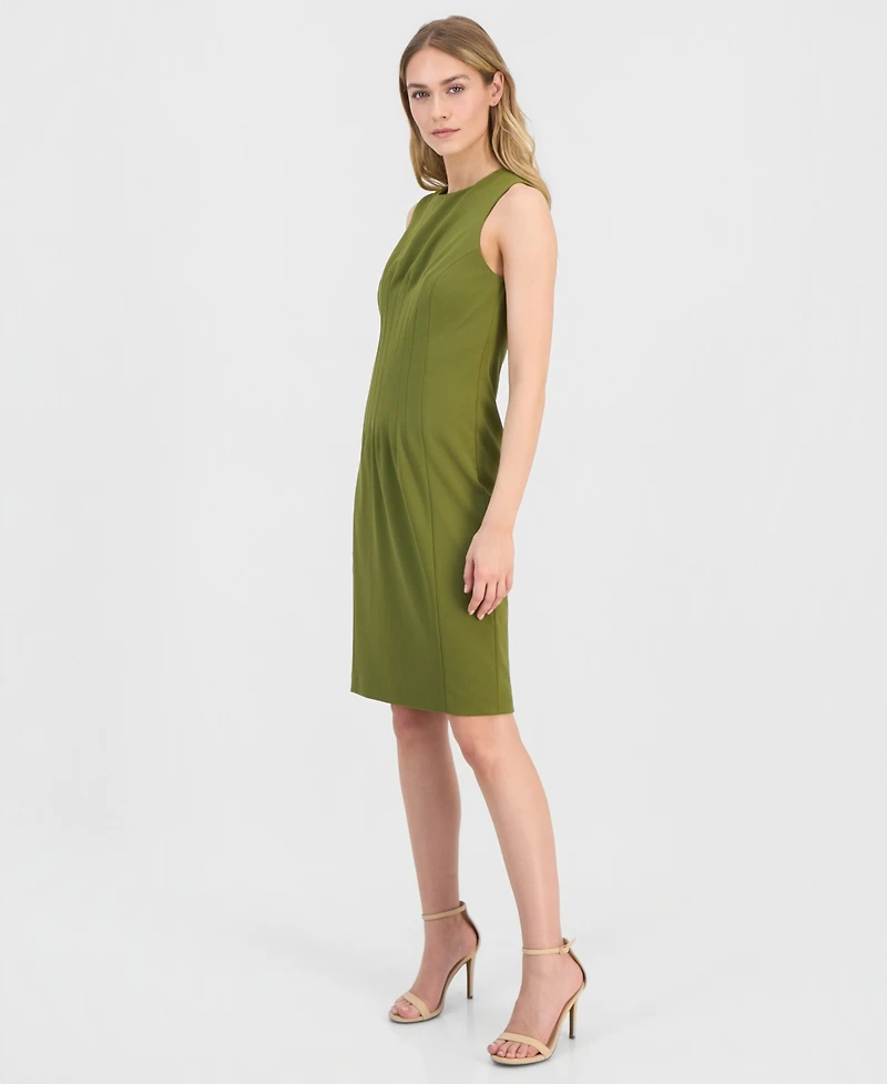 Anne Klein Women's Pleated-Waist Scuba-Crepe Sheath Dress