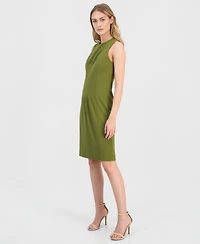 Anne Klein Women's Pleated-Waist Scuba-Crepe Sheath Dress