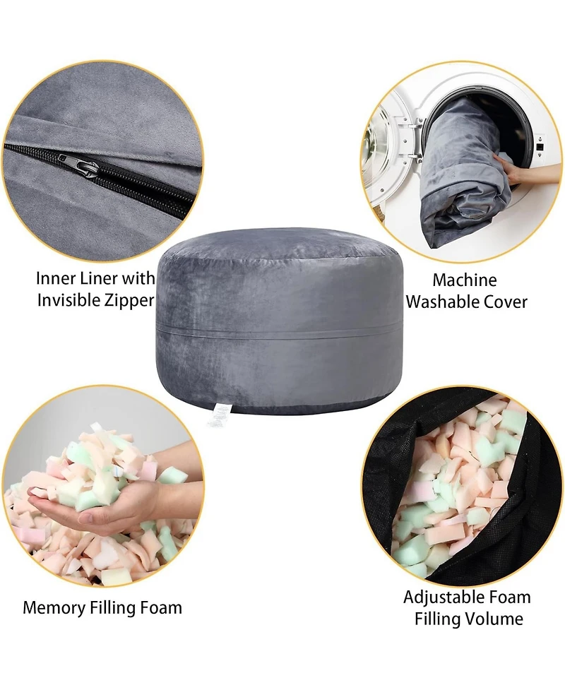 gaomon 48" Giant Bean Bag Chair, Memory Foam, Plush Velvet