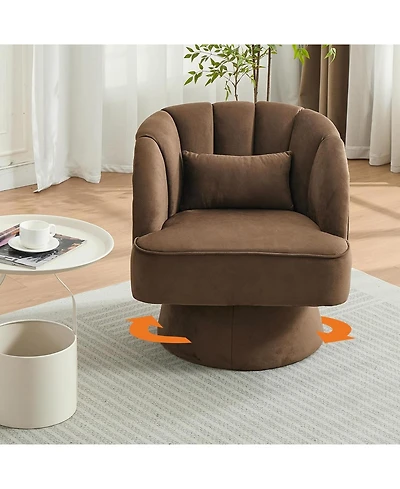 gaomon Modern 360° Swivel Barrel Accent Chair