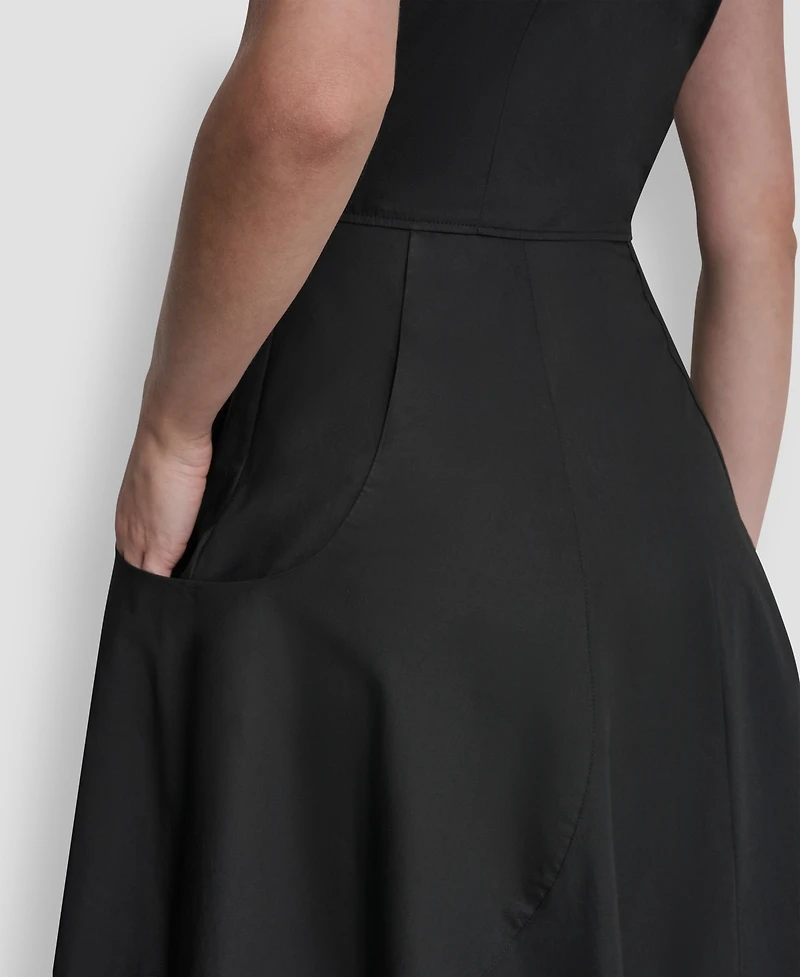 Dkny Jeans Women's Sleeveless V-Neck Midi Dress