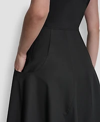 Dkny Jeans Women's Sleeveless V-Neck Midi Dress