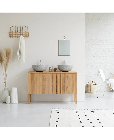 Tikamoon Jill teak vanity unit 120