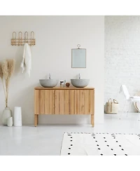 Tikamoon Jill teak vanity unit 120