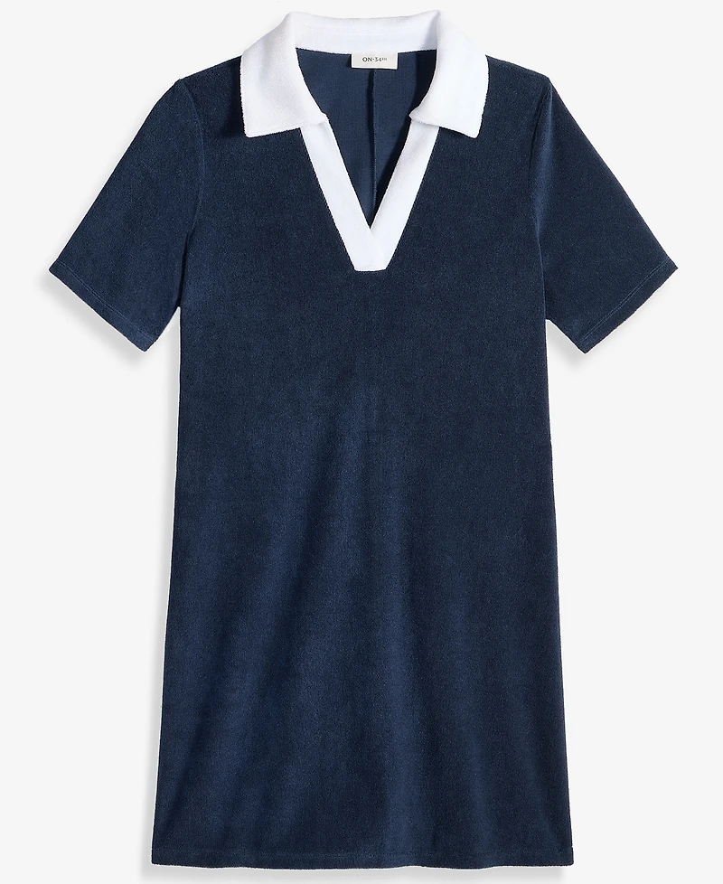 On 34th Women's Terry Relaxed Polo Dress, Macy's Exclusive