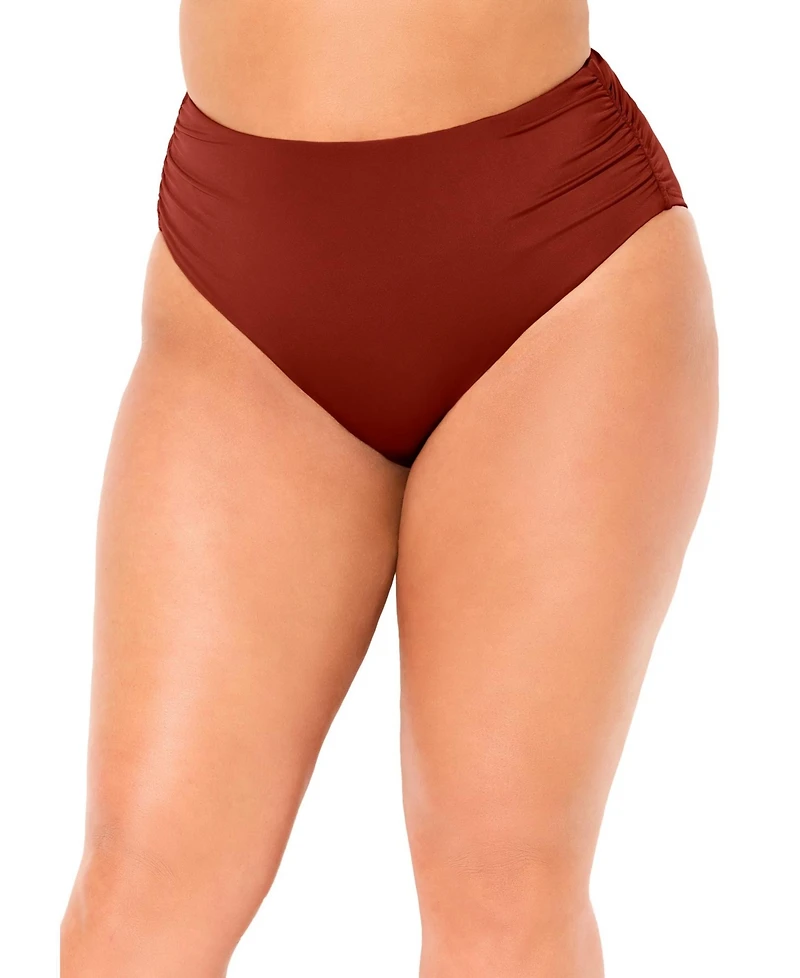 Swimsuits for All Women's Side Shirred High Waist Swim Brief
