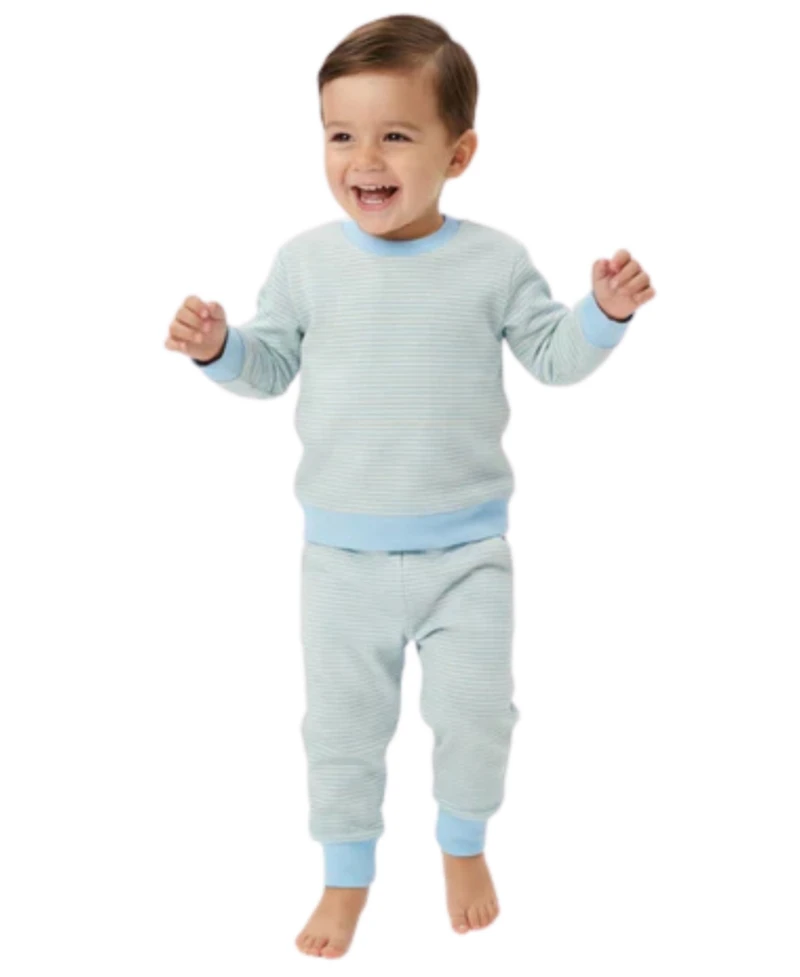 Motette Baby Boys Seaside Stripe Lounger Bamboo Sweatsuit