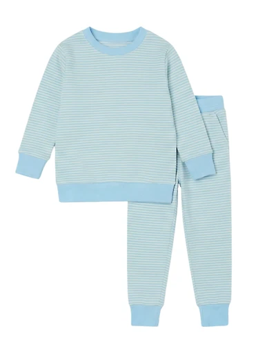 Motette Baby Boys Seaside Stripe Lounger Bamboo Sweatsuit