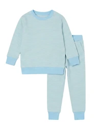 Motette Baby Boys Seaside Stripe Lounger Bamboo Sweatsuit