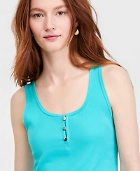 On 34th Women's Scoop-Neck Henley Tank Top, Macy's Exclusive
