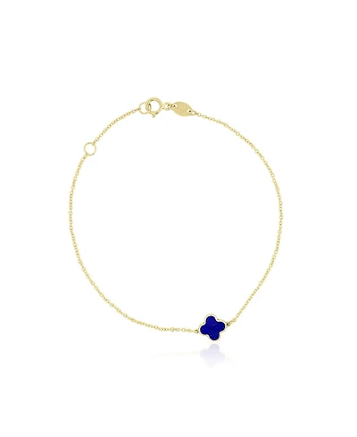 The Lovery Mini Lapis Single Clover Bracelet 14K Gold