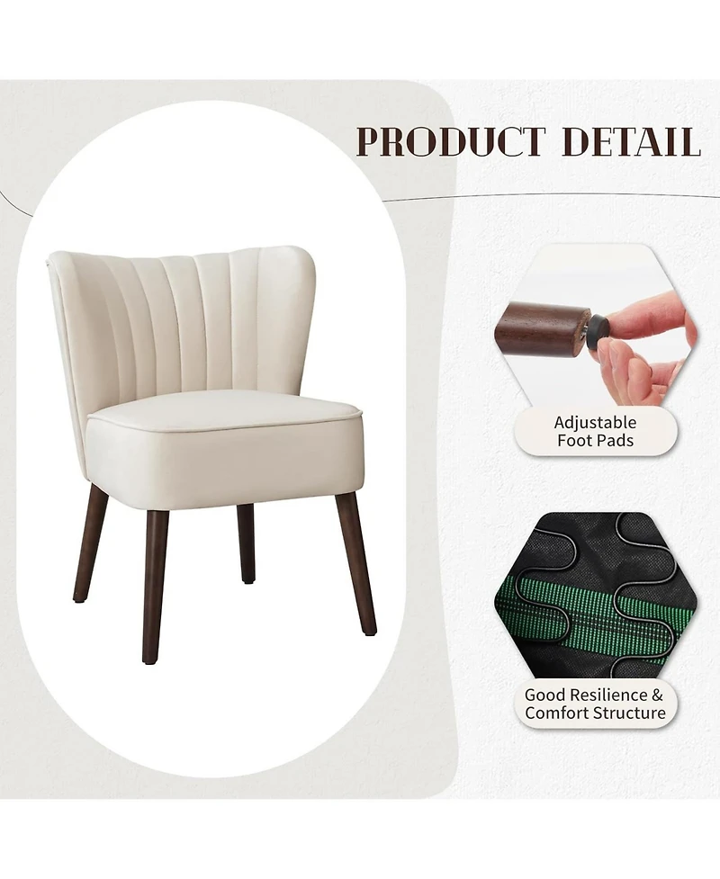 gaomon Modern Velvet Accent Chair with Wood Legs