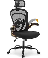 gaomon Ergonomic Office Chair,Computer Desk Chair Comfy with Flip-Up Armrests,High Back Mesh Desk Chair with Wheels,Comfortable Armchair for Home