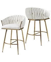 Rainsken Velvet Bar Stools Set of 2