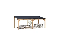 Aecojoy Outdoor Wooden Gazebo, Patio Lean to Hardtop Pergolas and Gazebos