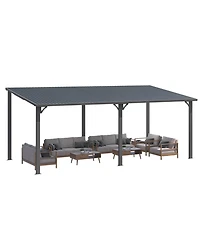 Aecojoy 20' x 10' Hardtop Gazebo Outdoor Pergola Lean to Metal Pergolas