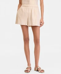 I.n.c. International Concepts Women's Metallic Linen-Blend Pull-On Shorts, Macy's Exclusive