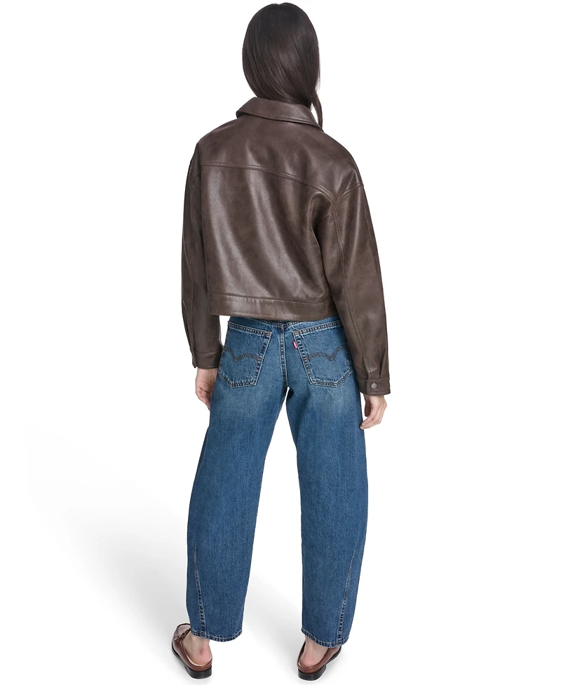 Levi's Women's Faux Suede Relaxed Fit Zip Front Jacket