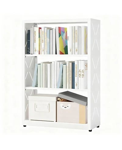 Yigii Industrial Bookshelf Metal Bookcase Adjustable Shelves Storage Organizer