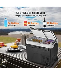 Mecale 58 L Dual Zone 12 Volt Car Refrigerator with -4°F to 68°F Range