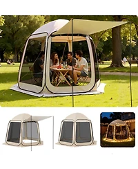 Mecale 10 x 9.2 Ft Pop-Up Screen House Tent with Awning for 4-8 People