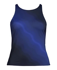 Lands' End Women's Dd-Cup Tugless High Neck Strappy Back Tankini Top