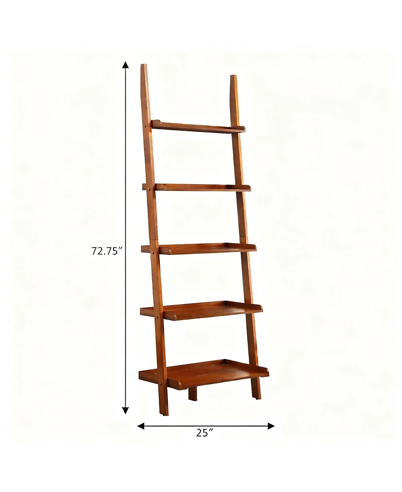 Yigii Ladder Bookshelf Solid Pine Traditional Modern